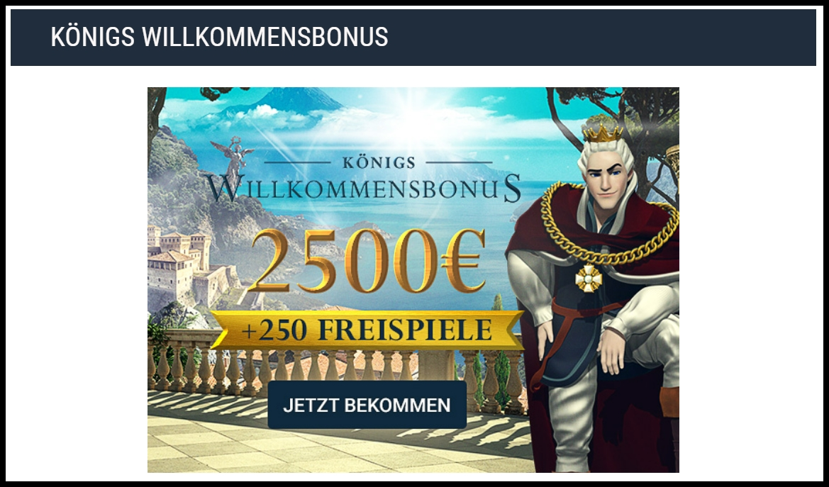 King Billy Willkommensbonus